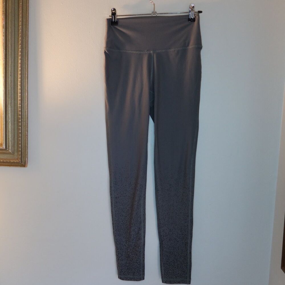 Mono B High Rise Athletic Leggings Womens S Gray Speckled Ombre Ankle Workout